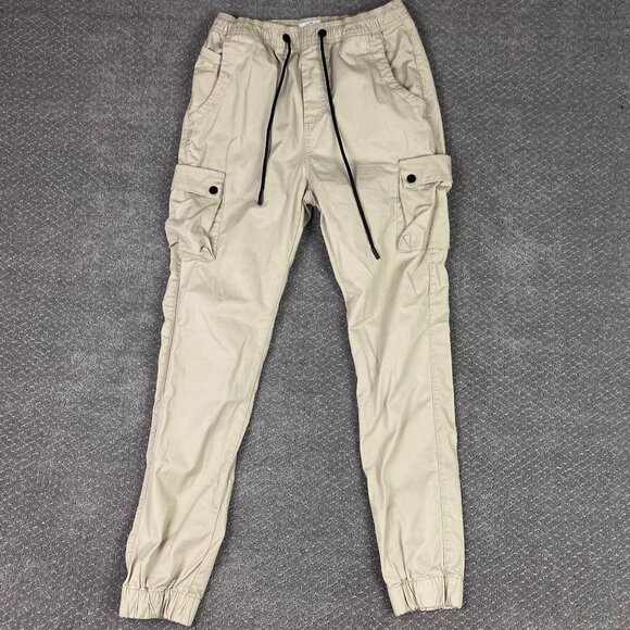 Kuwalla Tee Cargo Jogger Pants Men's Small Khaki Drawstrings - Picture 1 of 14
